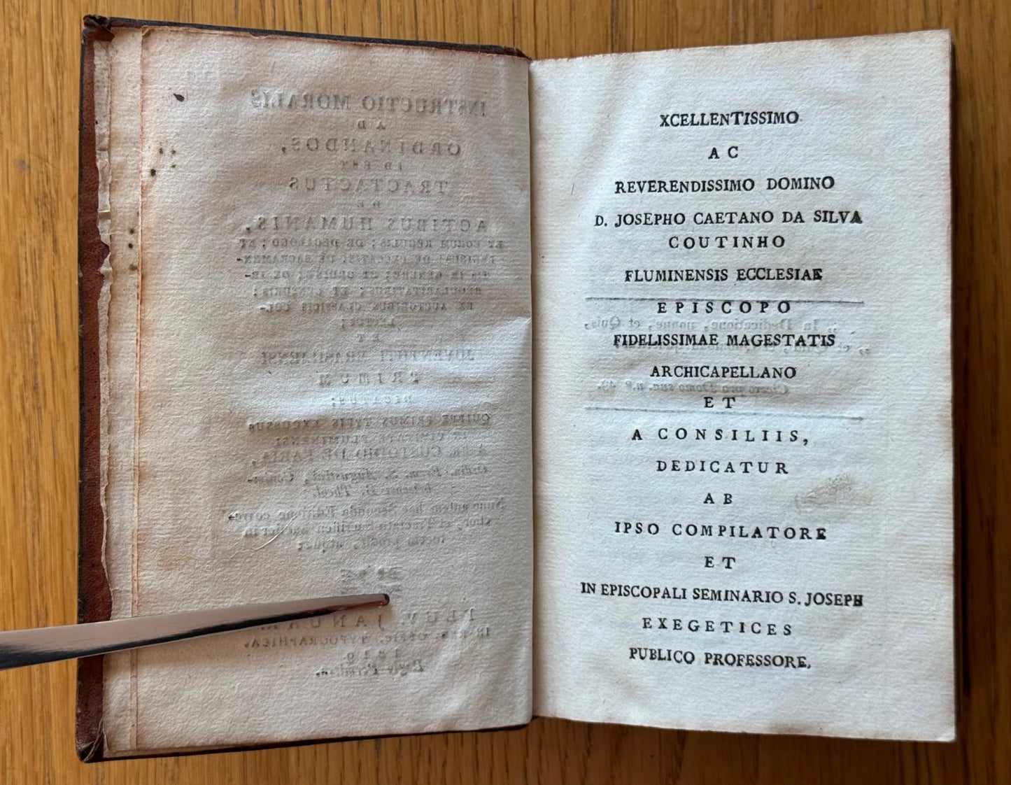 Early 1819 Rio / Brazil Printing - Instructio Moralis ad Ordinandos, id est Tractatus de Actibus Humanis, et eorum regulis - Not on Worldcat