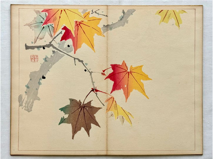 A beautiful set of images depicting traditional Japanese landscapes, birds and flowers by Taki Katei