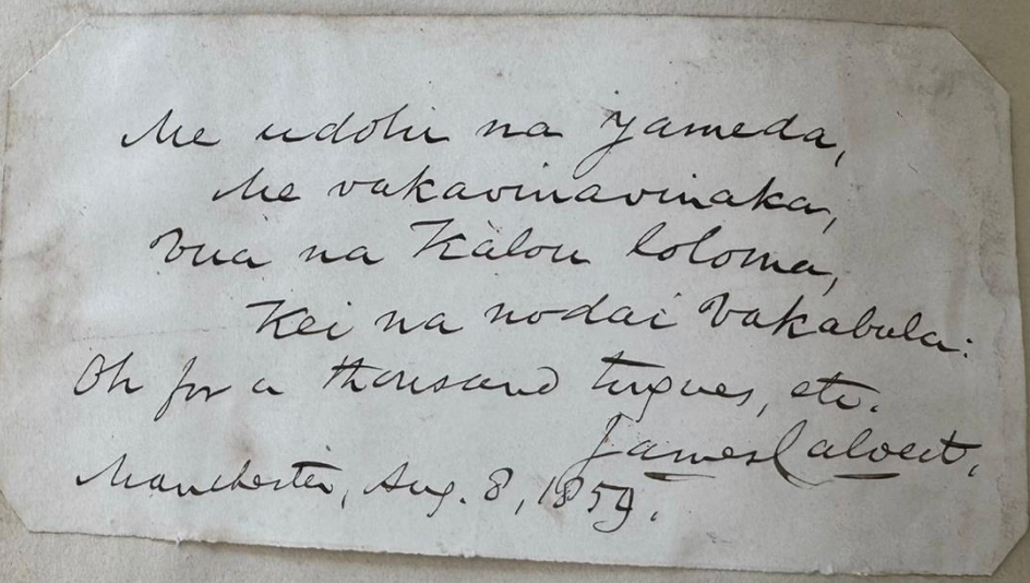 19th-Century Missionary Networks: Fiji and China - Commonplace Book with Autograph of James Calvert in Fijian and a Chinese Christian Manuscript