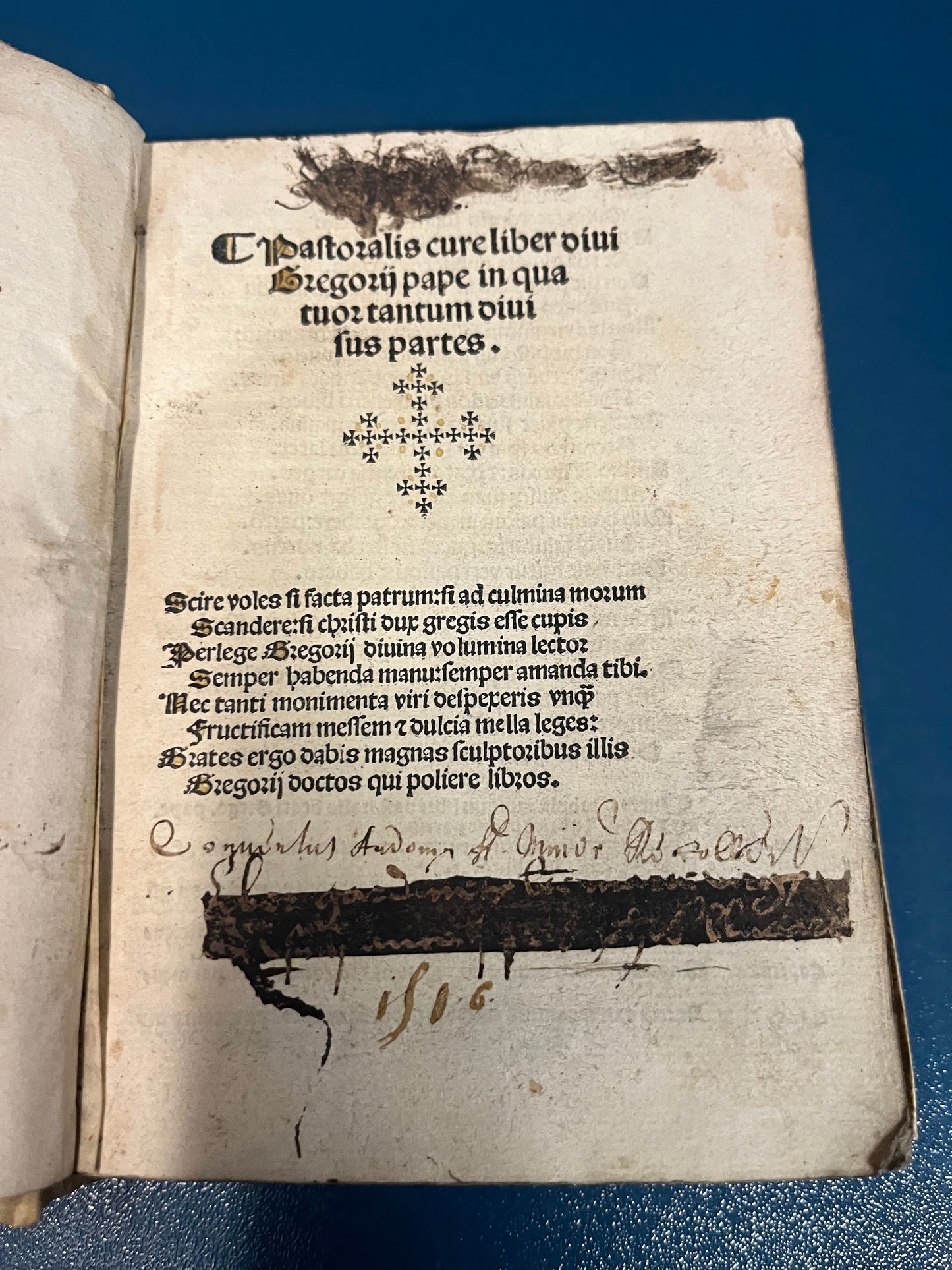 Pastoralis cure liber - 1516 - with 14th Century manuscript fly leaves
