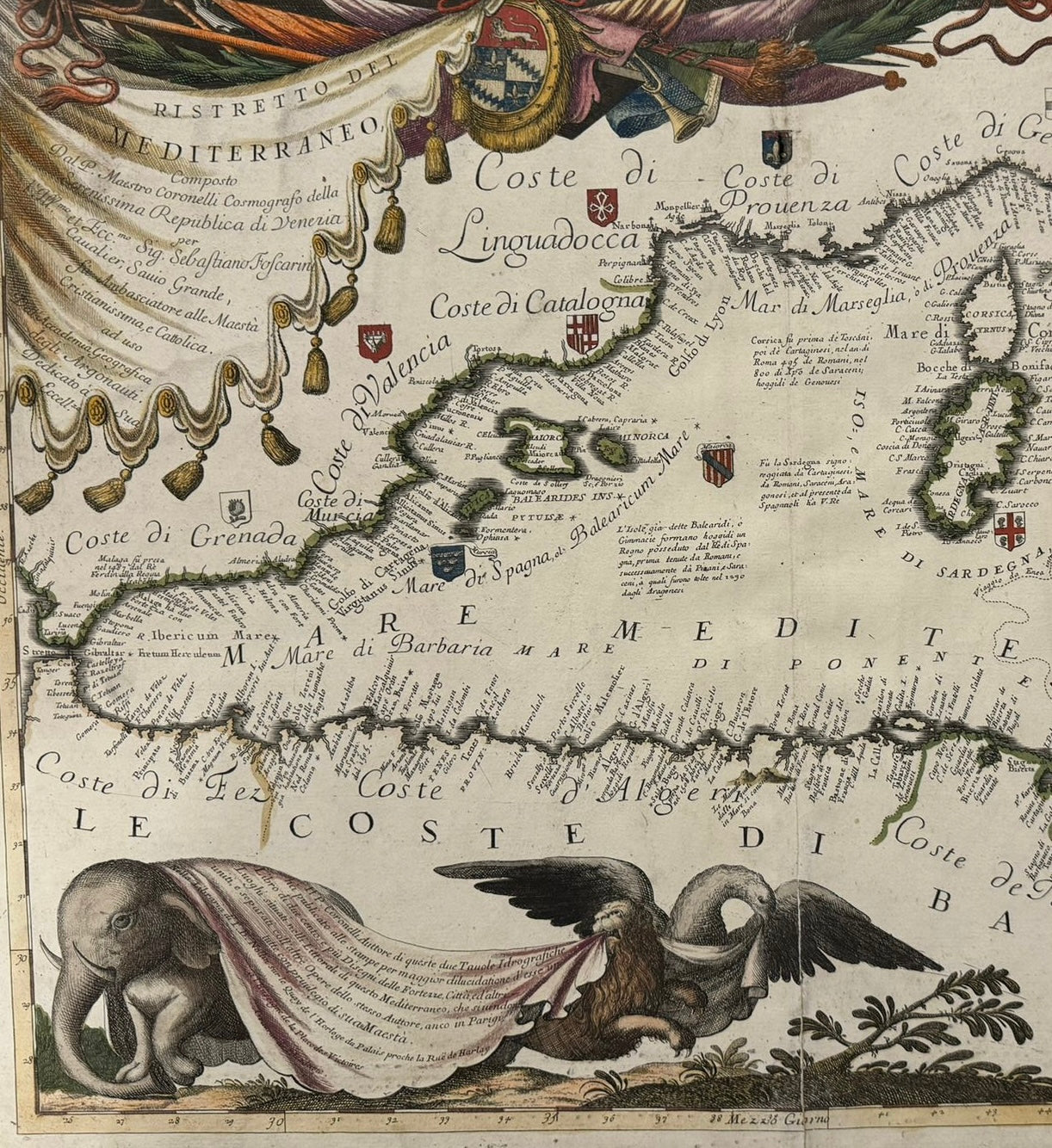 “Ristretto del Mediterraneo” - Vincenzo Coronelli (1650 – 1718) - Atlante Veneto published in Venice c1690