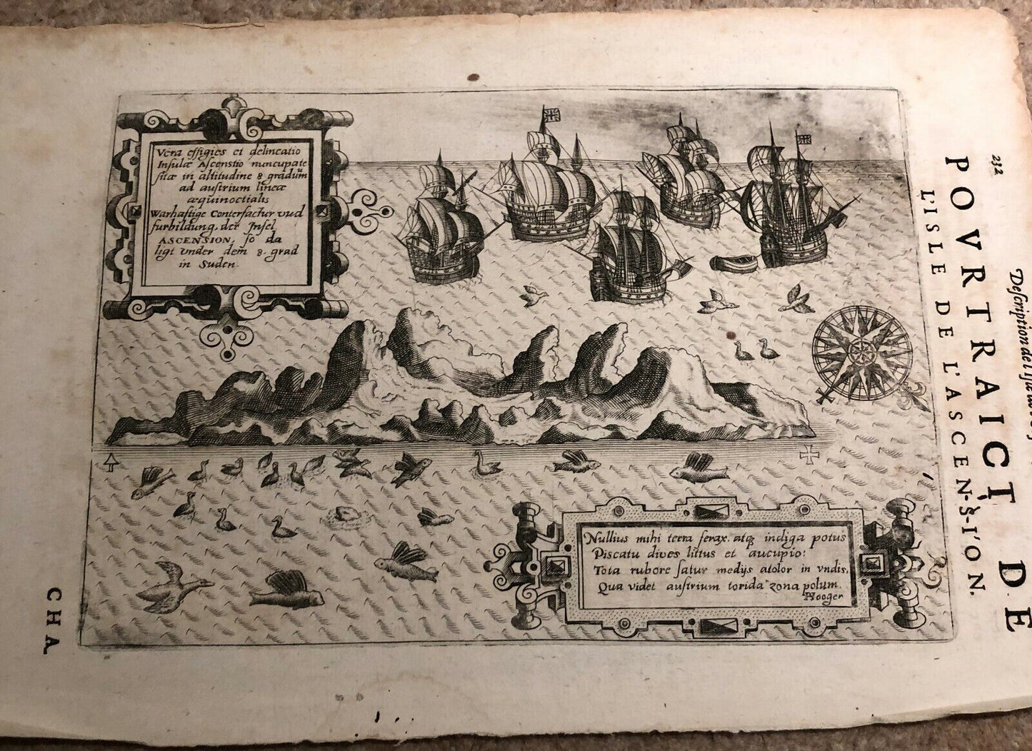 De Bry / Linschoten - Vera effiges Ascension- 1610 - Original Map