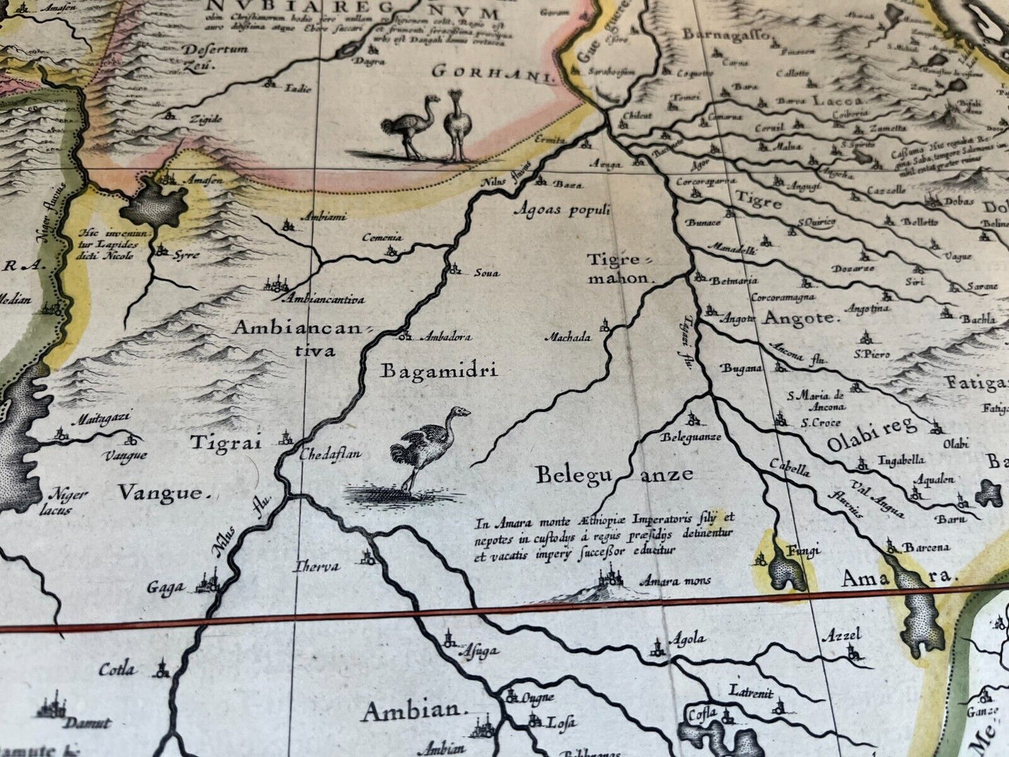 Aethiopia Superior vel Interior - Original Map 1644 Blaeu - Prester John Kingdom