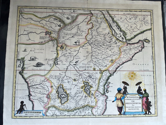 Aethiopia Superior vel Interior - Original Map 1644 Blaeu - Prester John Kingdom