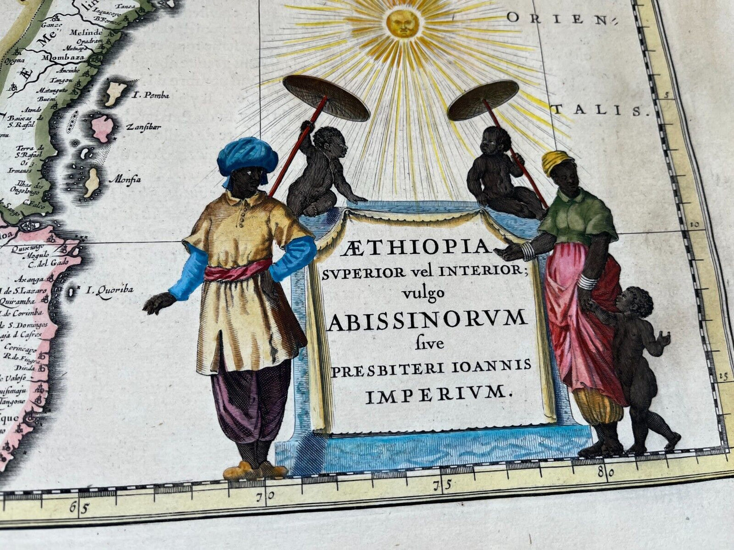Aethiopia Superior vel Interior - Original Map 1644 Blaeu - Prester John Kingdom