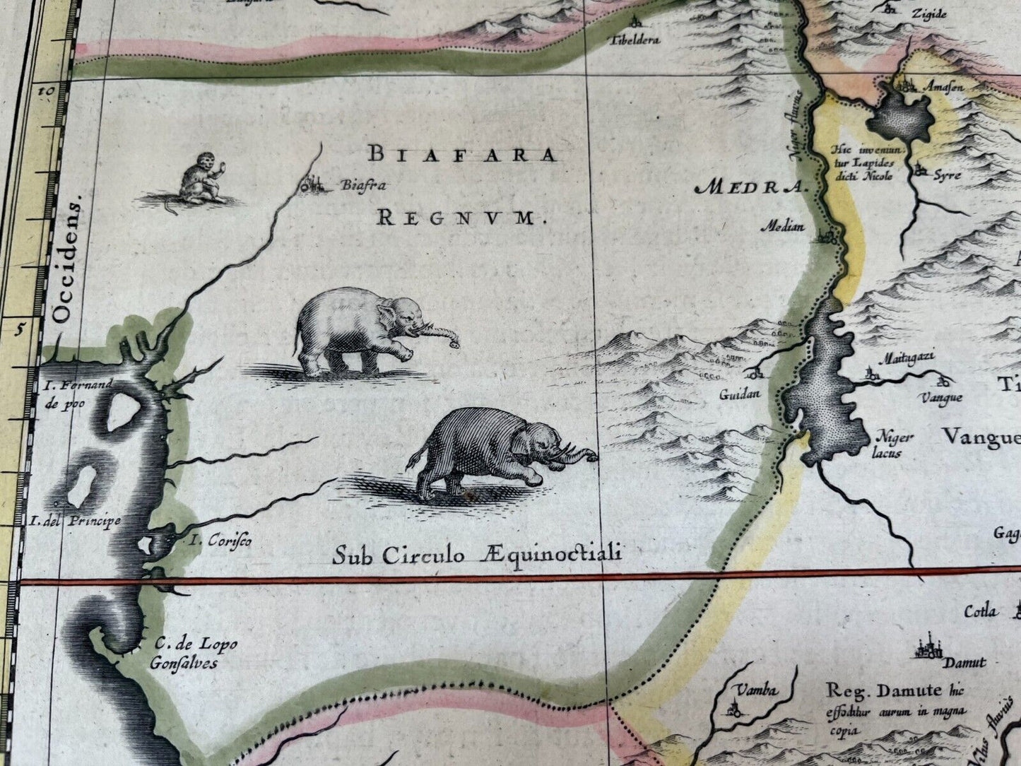Aethiopia Superior vel Interior - Original Map 1644 Blaeu - Prester John Kingdom