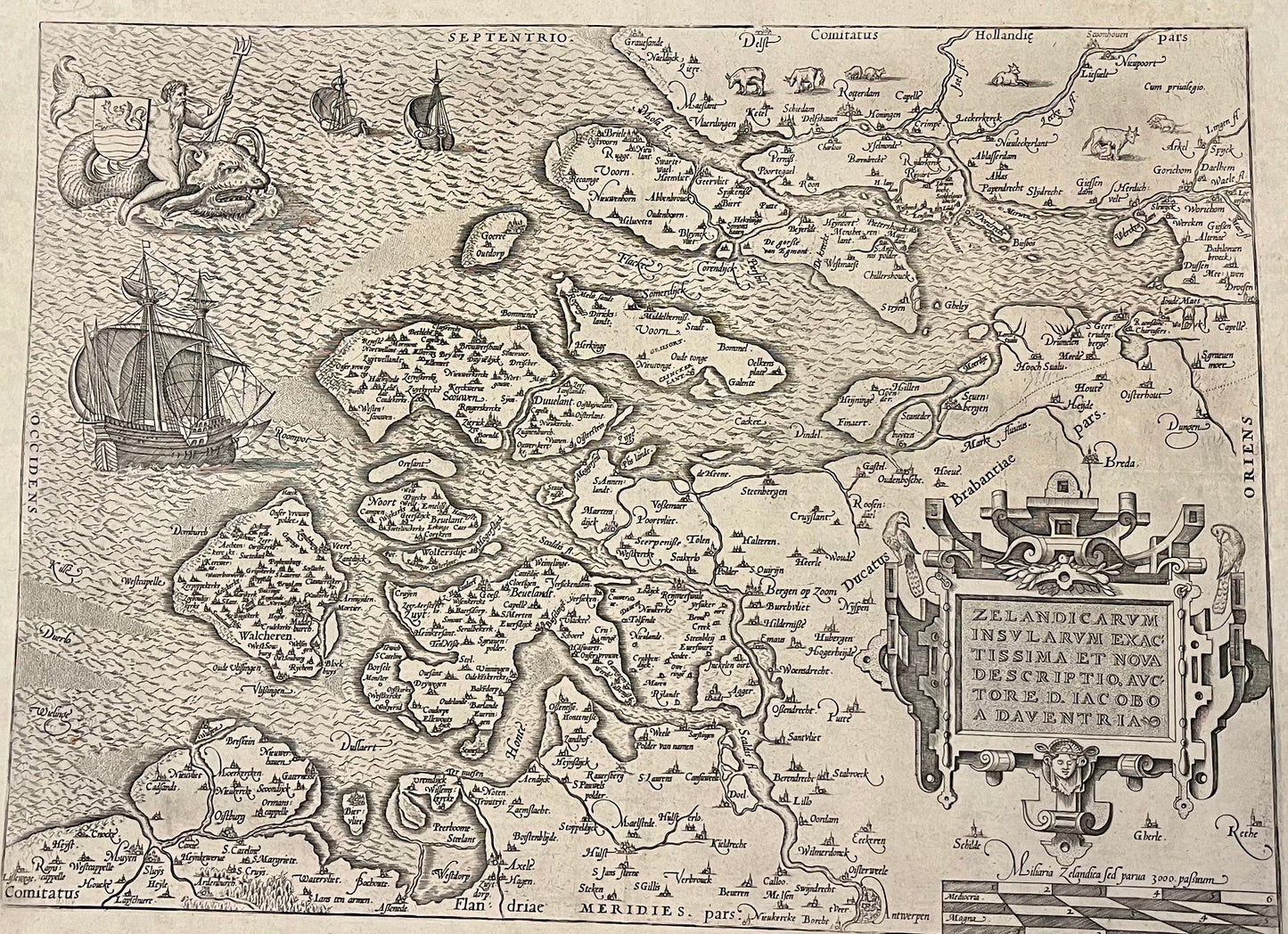 Ortelius - 1574 - Zeeland - "Zelandicarum Insularum exactissima et nova descriptio, Auctore D. Iacobbo a Deventria"