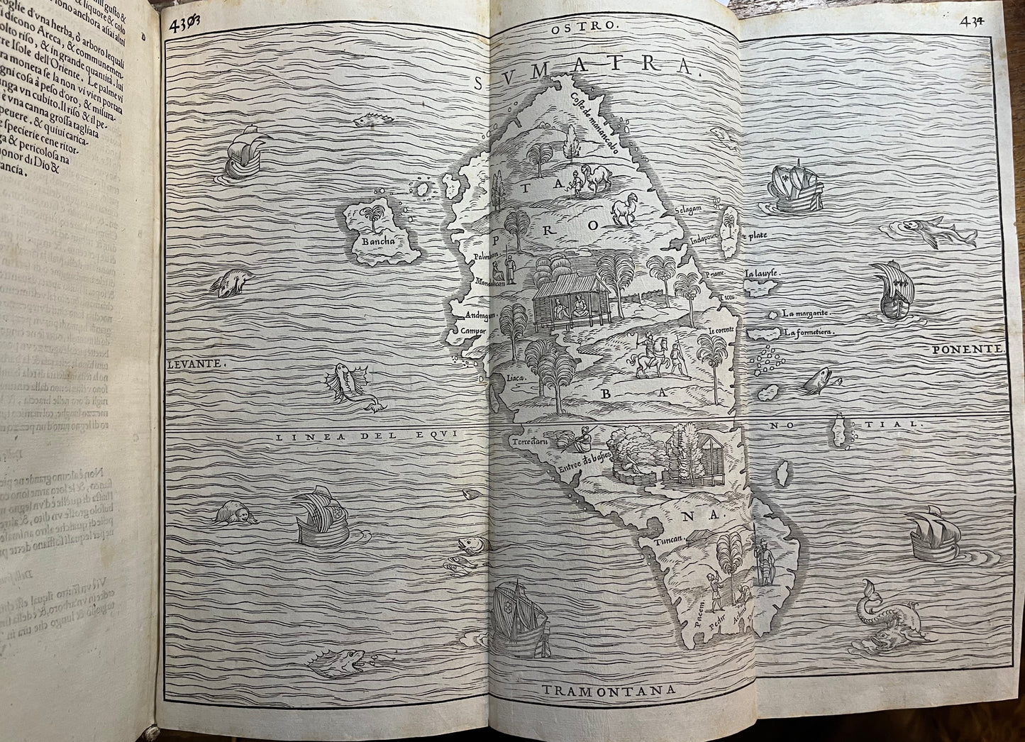 Ramusio - Delle Navigationi et Viaggi - Complete three volumes with 10 double page maps 1563, 1574, 1556. Rare FIRST EDITION of the Third Volume on the Americas