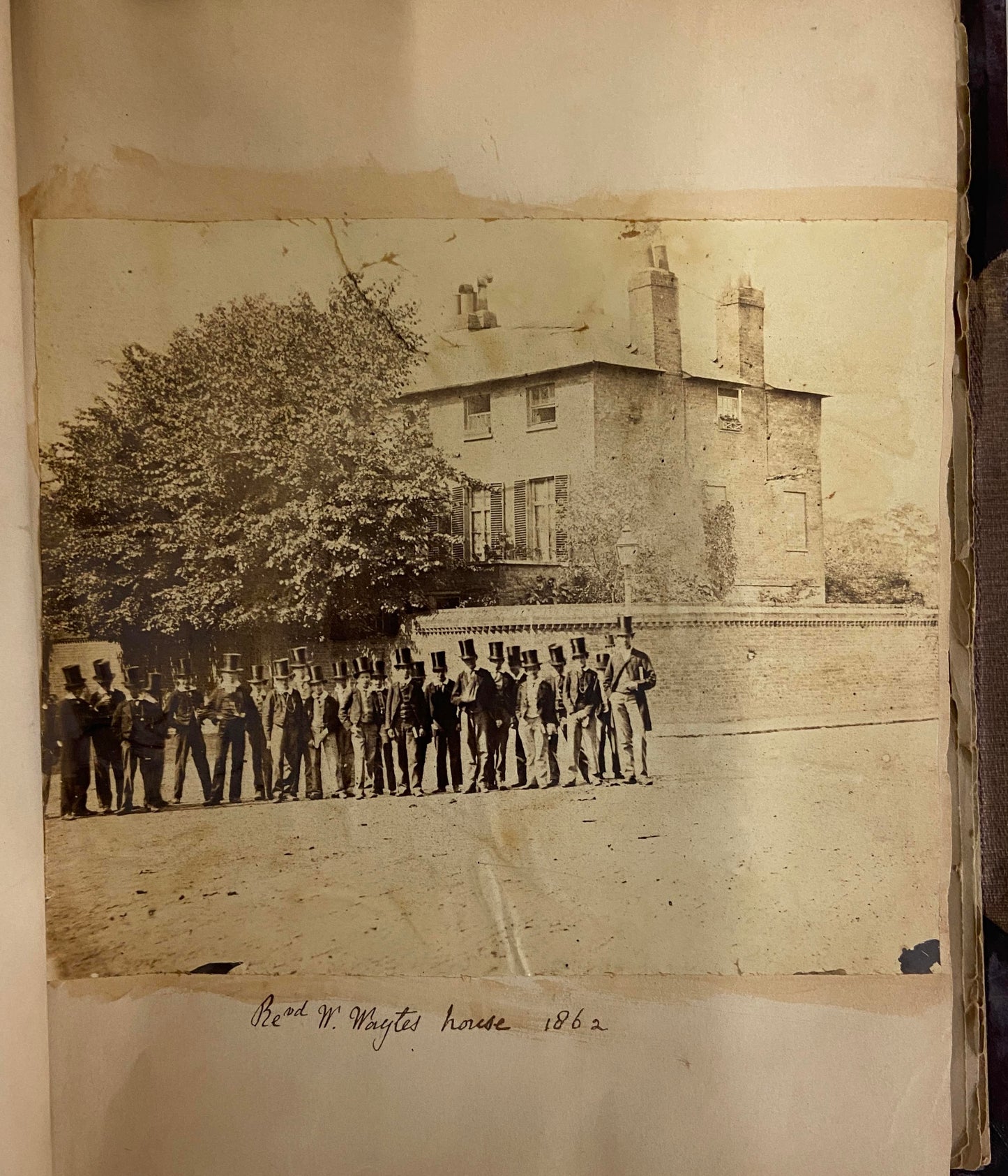 Early photograph album c1860-1863 containing c100 photographs of Eton College and Home photographs. Includes an early 1862 (Pre-FA) football team with Robert Seymour Bridges