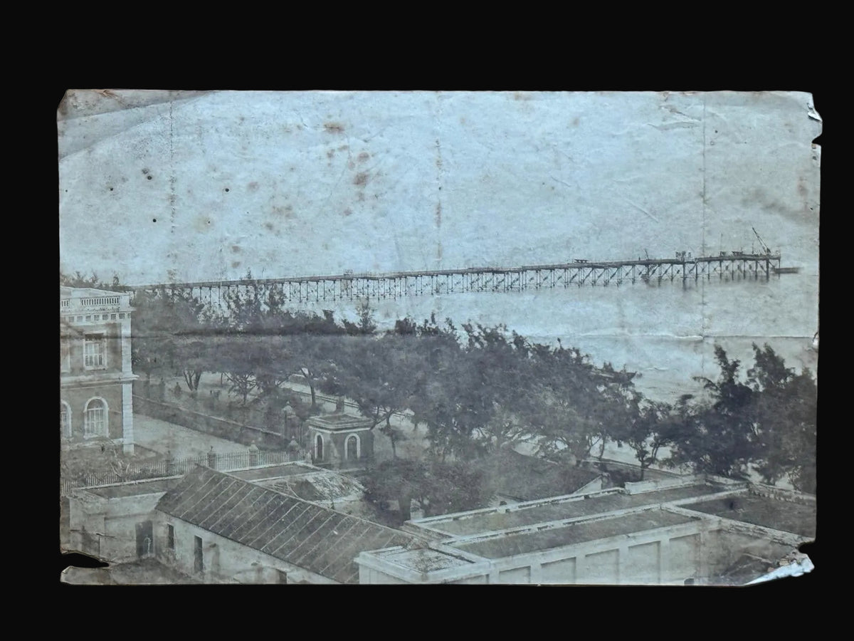 Eight early Salt Print Photographic views of Pondicherry,  India - 1850s - Attributed to Jules Lépine