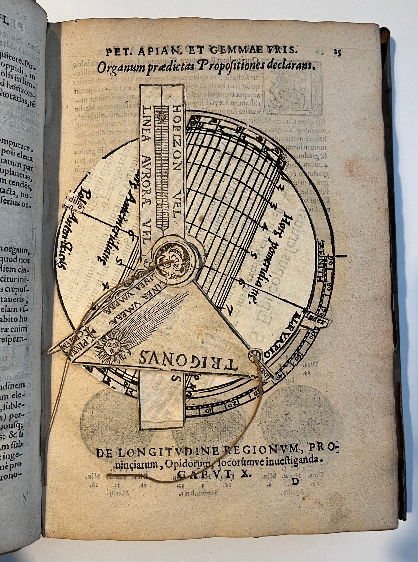 "Cosmographia" Peter Apian (Apianus) & Gemma Frisius - World Map and 4 Volvelles - 1584