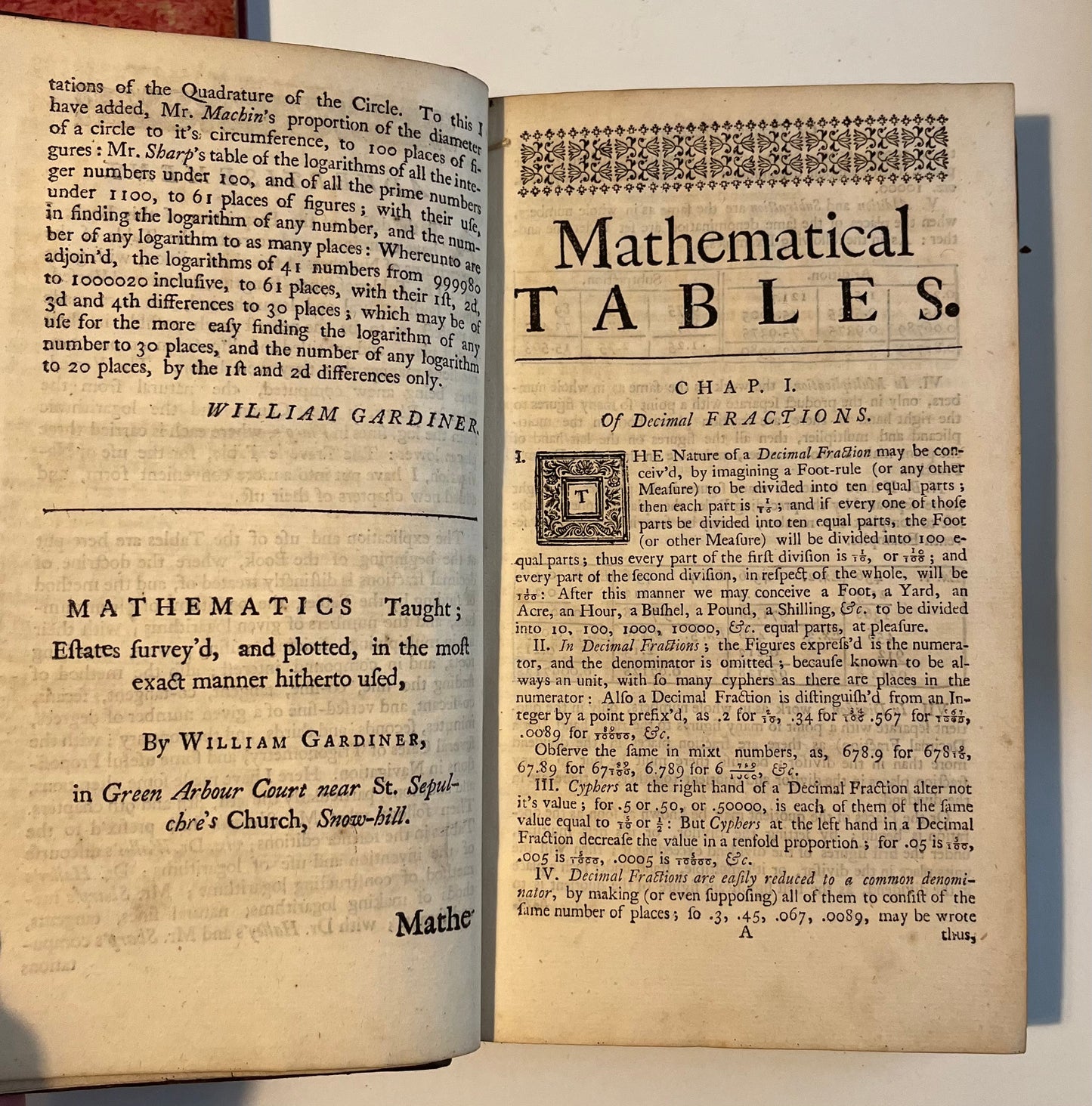 Sherwin's Mathematical Tables - Mount and Page 1741 - Halley and Newton