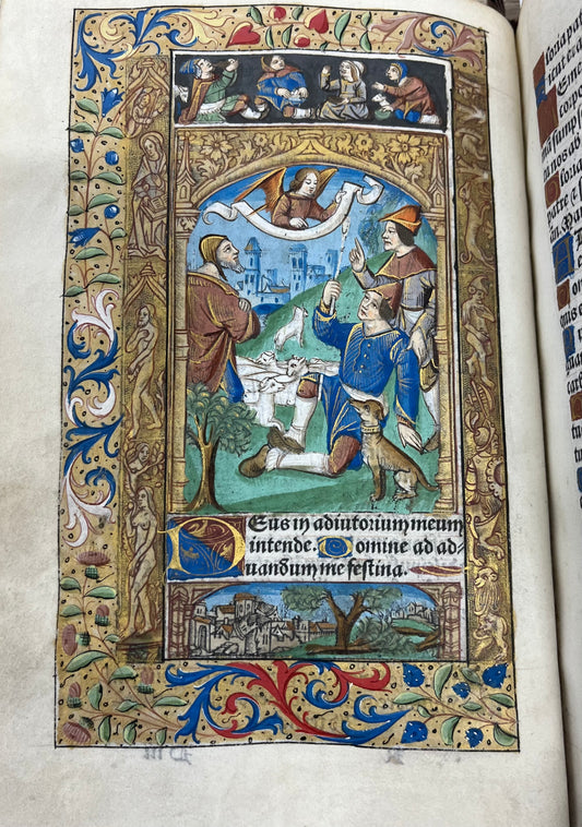 "Heures a l'usaige de Rome" 1503 Parisian Book of Hours Printed on Vellum by Gilles Hardouyn and lavishly hand illuminated