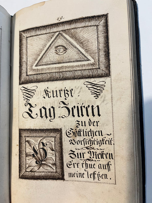 c1820 Austrian Manuscript Prayer book with "Eye of Providence" illustration