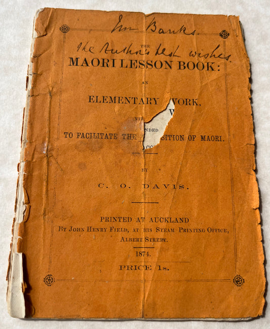 Presentation copy of this early pocket book on Te Reo Māori for European settlers (Pakeha)