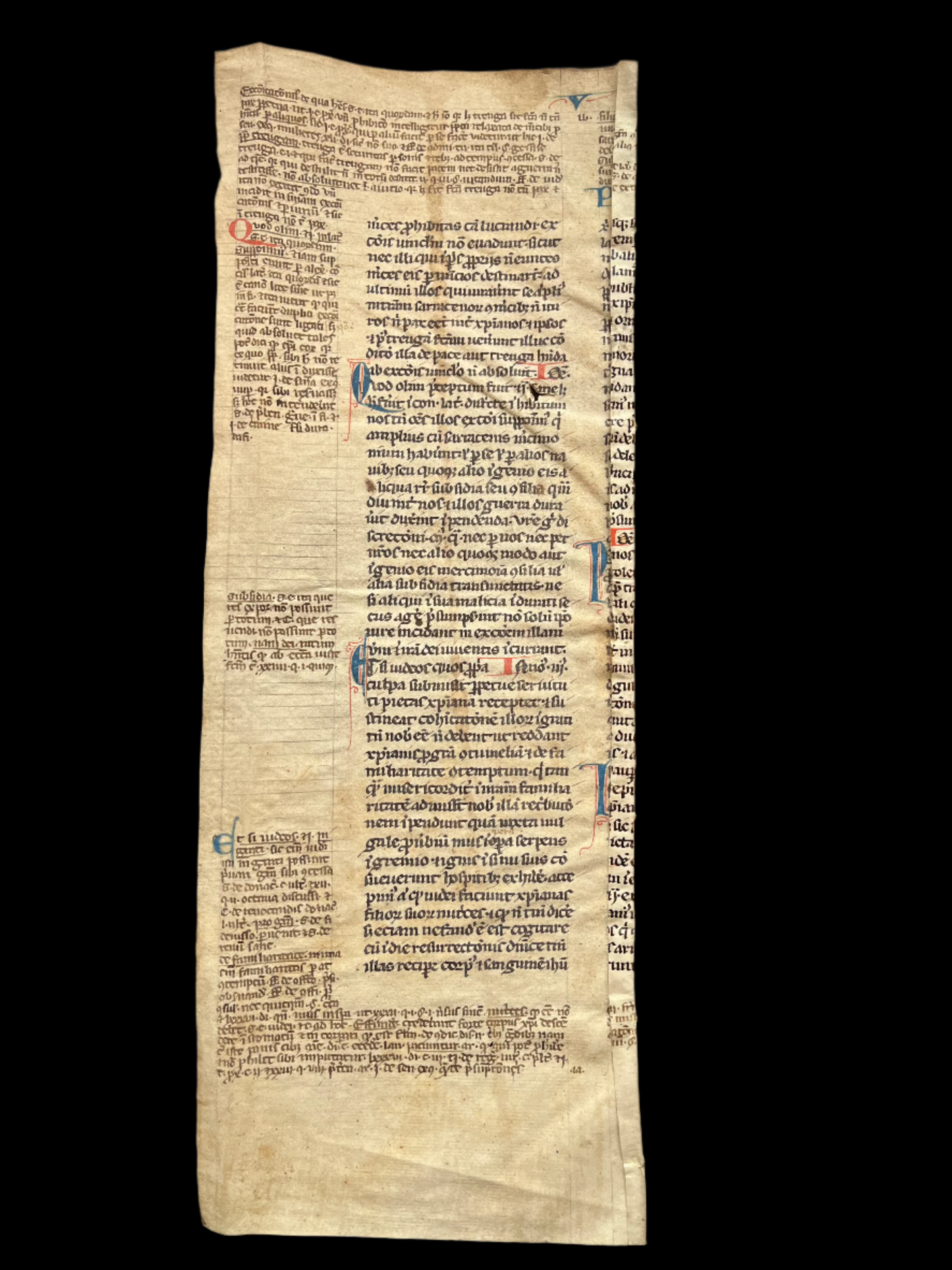 Unidentified 14th Century manuscript Binding fragment