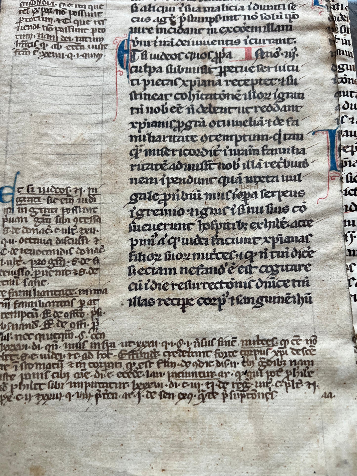 Unidentified 14th Century manuscript Binding fragment