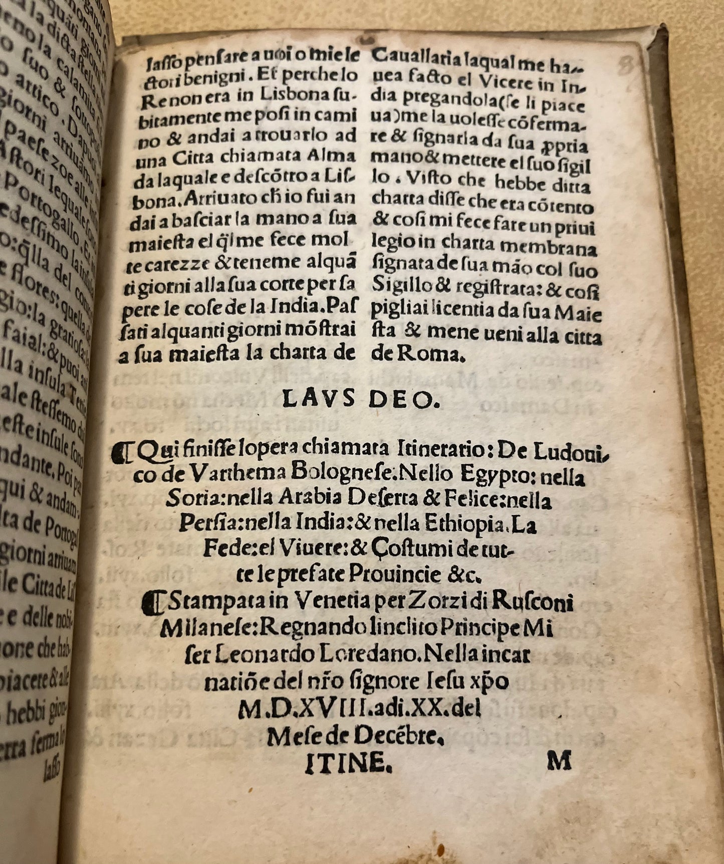 "Itinerario de Ludovico de Varthema Bolognese" - Mecca / Middle East - Venice - 1518