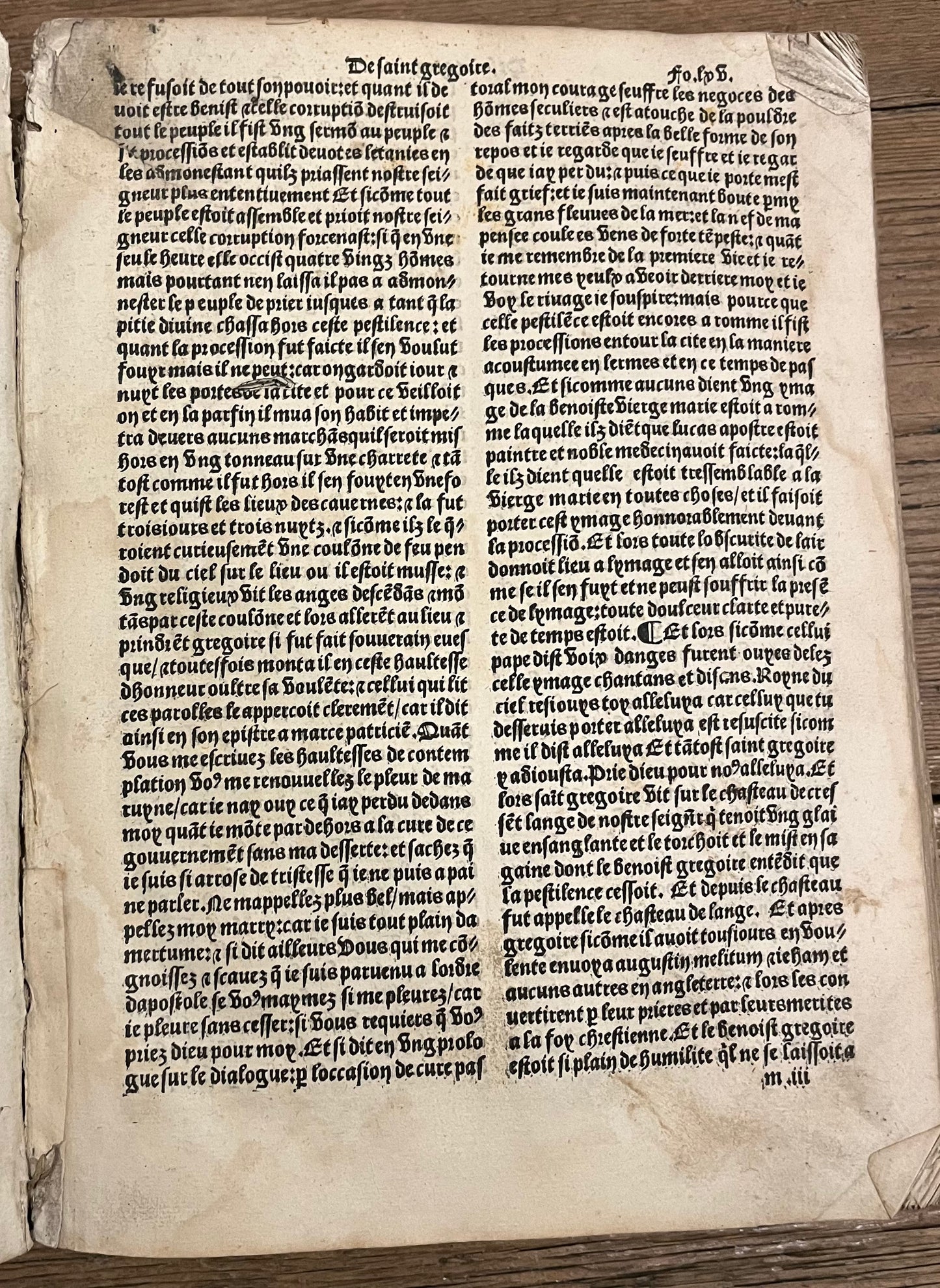 Jacobus de Voragine - Golden Legend Fragment in French - Lyon ?1529