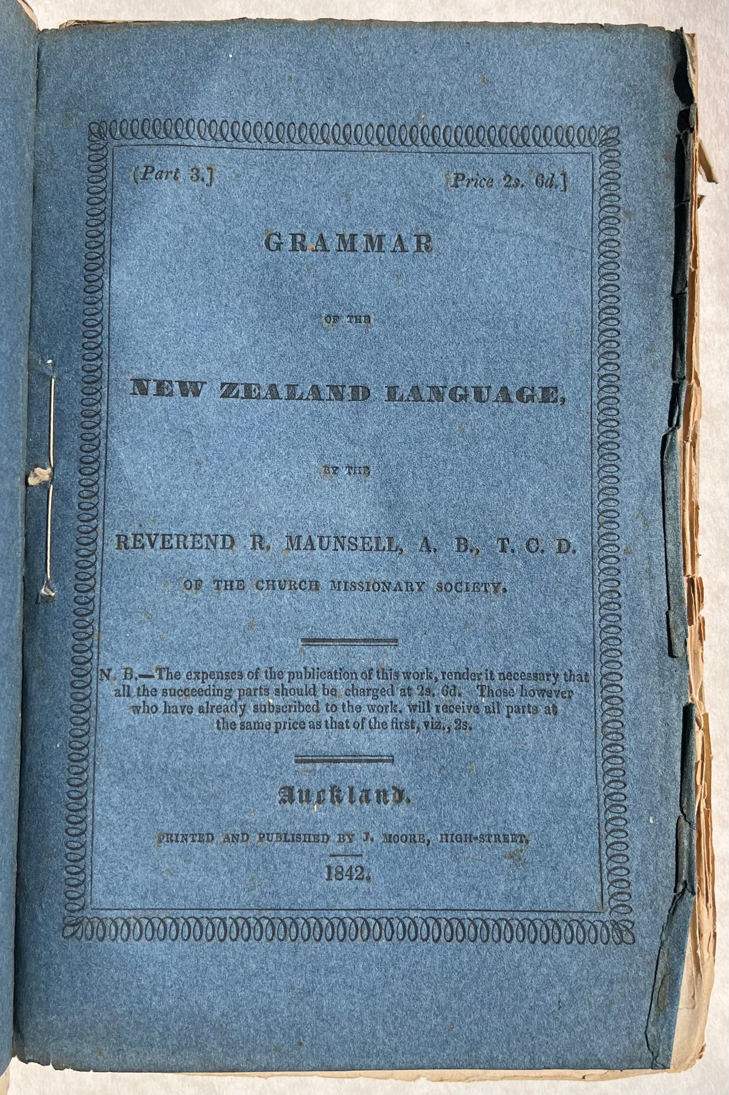 1st Edition (1st Issue) of Maunsell’s 4-Part Māori Grammar with original wrappers