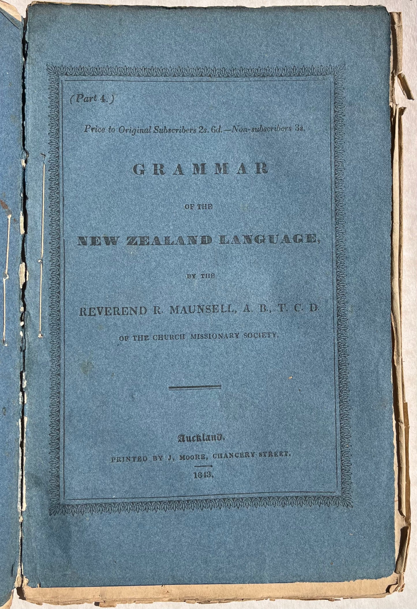 1st Edition (1st Issue) of Maunsell’s 4-Part Māori Grammar with original wrappers