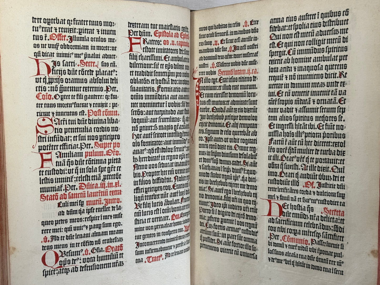 Incunable 1491 folio Nuremberg Missale with Full Page Old colour woodcut by Michael Wolgemut