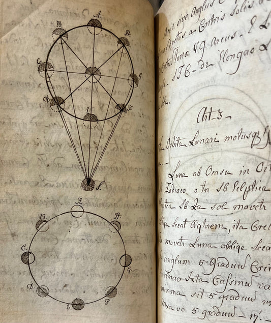 18th Century Latin Manuscript on Astronomy of English Origin - "Cosmographia" - Newtonian Astronomy