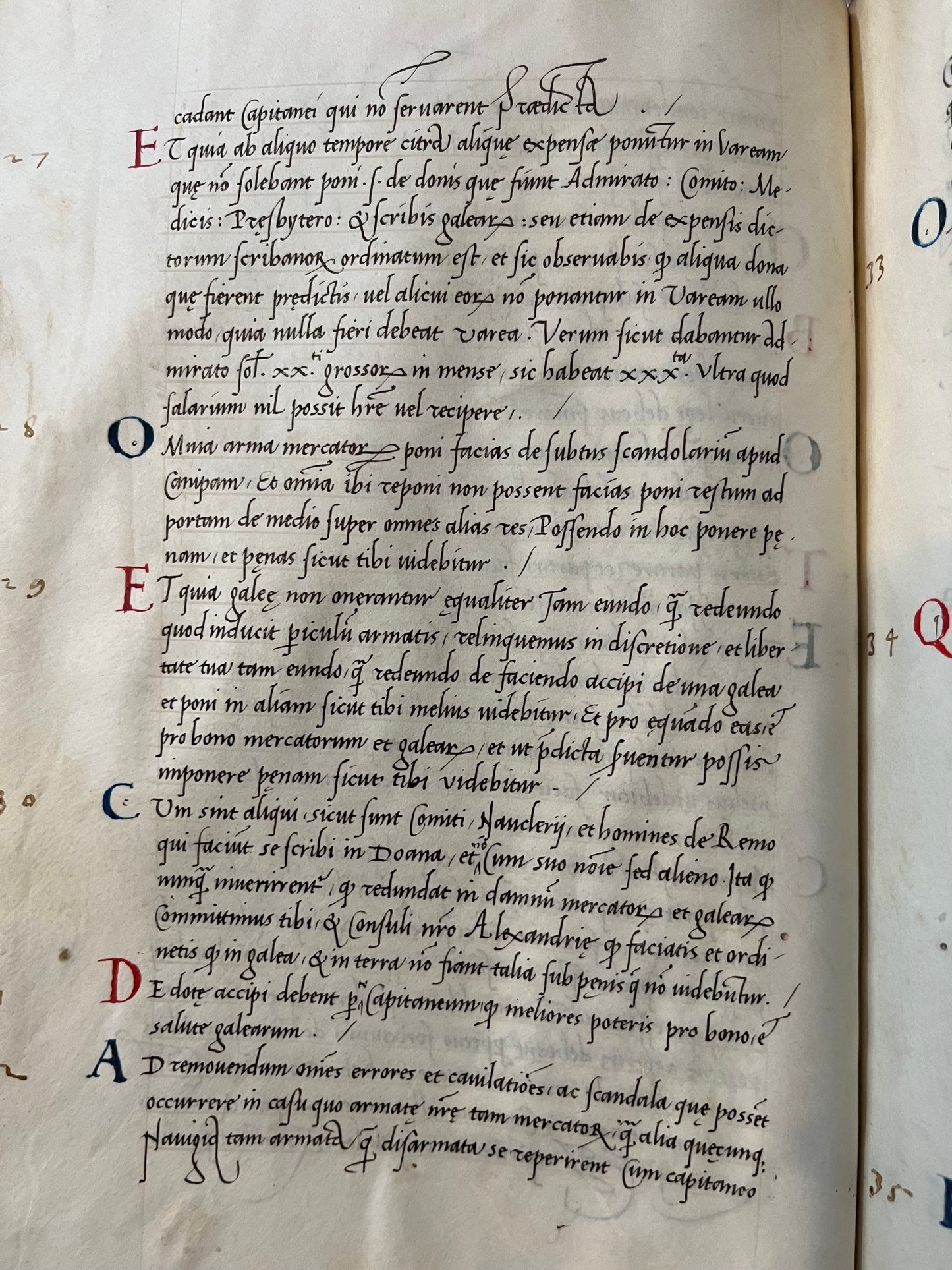 Regulations for a 1504 “Muda” from Venice to Alexandria and Beirut. A contemporary Manuscript on vellum documenting the Spice trade.