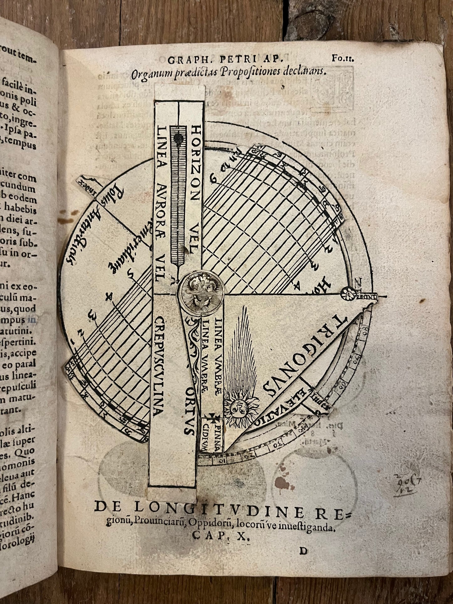 "Cosmographia Petri Apiani per Gemma Frisium..." - Peter Apian - 1564 - with 14th Century Manuscript binding of Mark:14 and a ca 13th Century Hebrew fragment of Rashi to Exodus 25:31-34