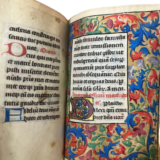 15th Century Book of Hours with three generations of ownership and beautiful 19th Century dedication binding