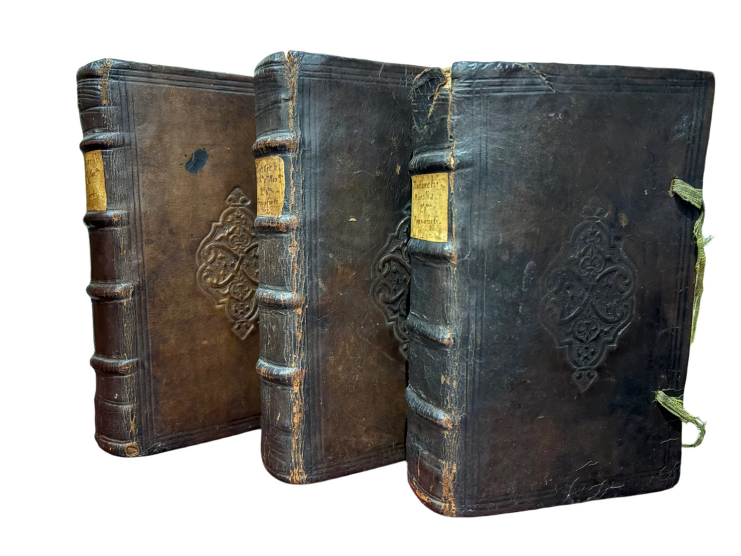 Oxford Bindings - 3 Volume set of Plutarch's Moralia - Frankfurt 1603