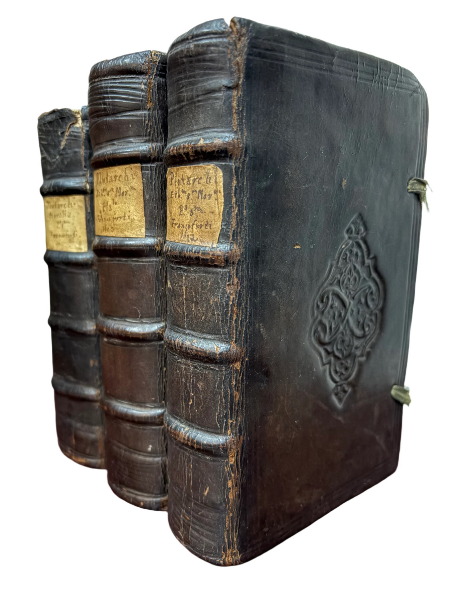 Oxford Bindings - 3 Volume set of Plutarch's Moralia - Frankfurt 1603