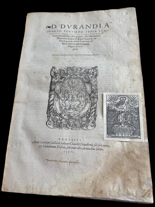Charlotte Guillard — the first woman printer of Paris - edition of Guillaume Durand's commentary on Peter Lombard’s Sentences - 1550