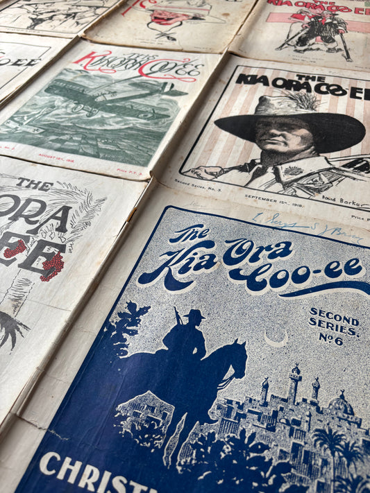 "The Kia Ora Coo-ee" - ANZAC magazine in Egypt, Palestine, Salonica and Mesopotamia - complete run of 10 copies.