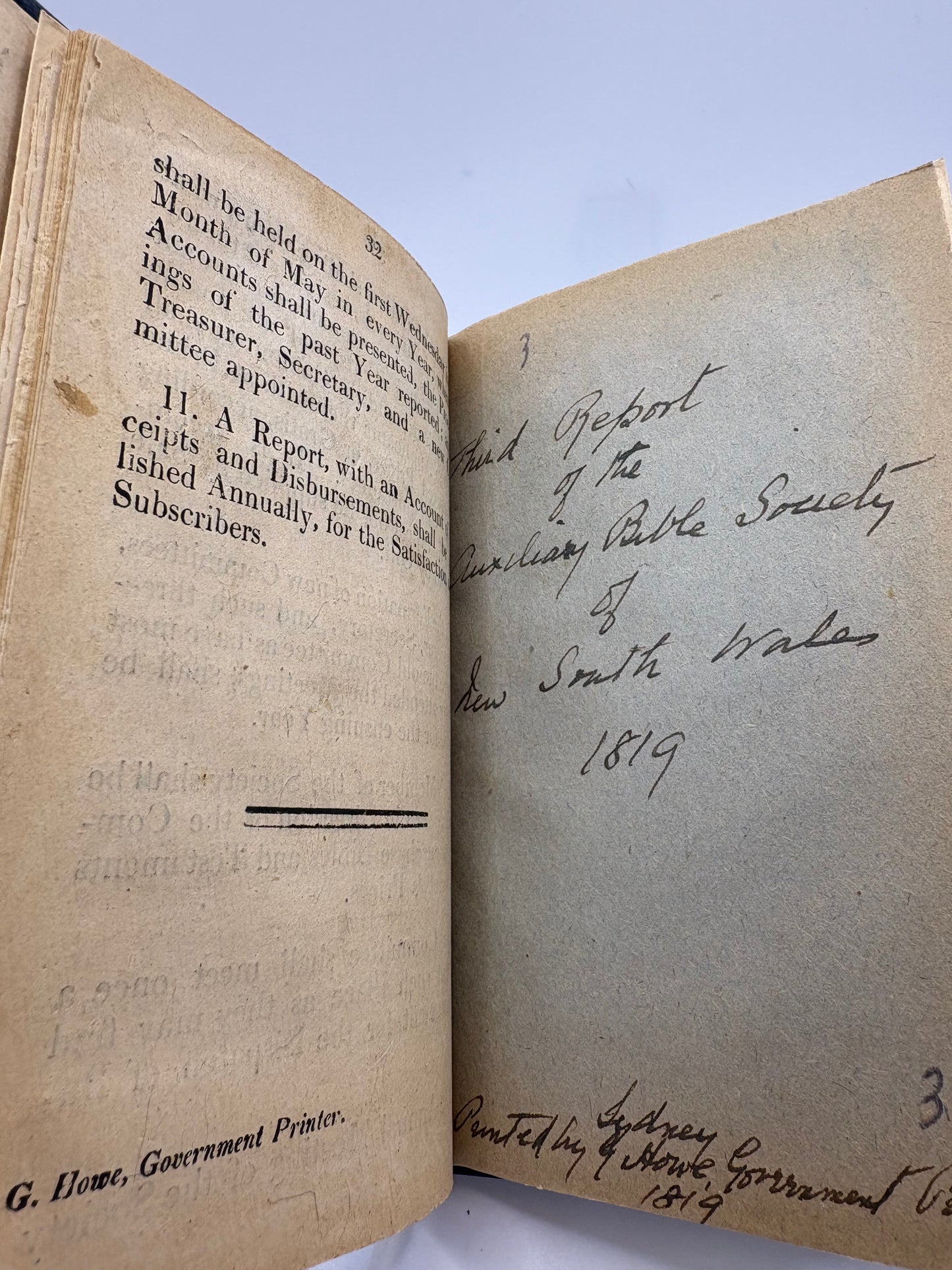 Australian “Incunable” - Early Australian printing by the “Father” of Australian printing - George Howe – a convict printer