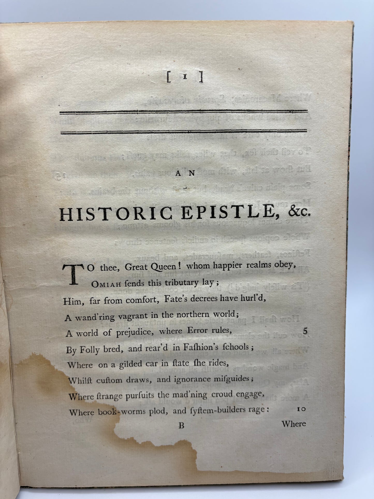 Pacific voices - Dedication copy - 1775 "Historic Epistle from Omiah to the Queen of Otaheite"