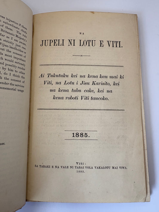 Sammelband of six 19th Century Fijian imprints 1874-1886 - Suva, Levuka, Viwa