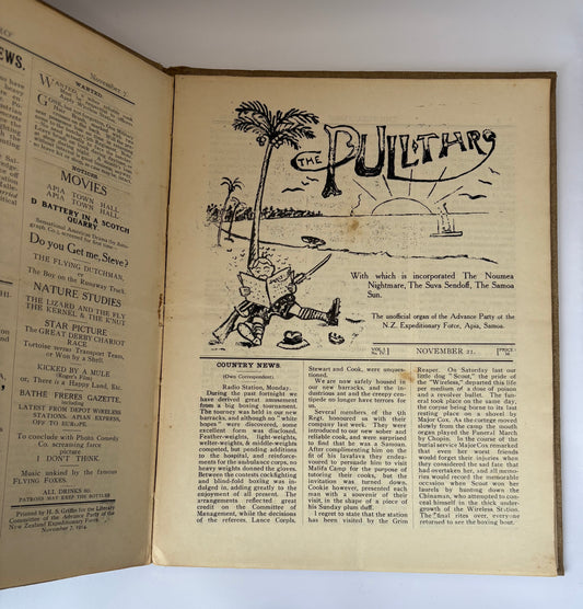 “The Pull-Thro’: In which is incorporated The Noumea Nightmare, The Suva Sendoff and Samoan Sun.” -  Printed in Samoa 1914
