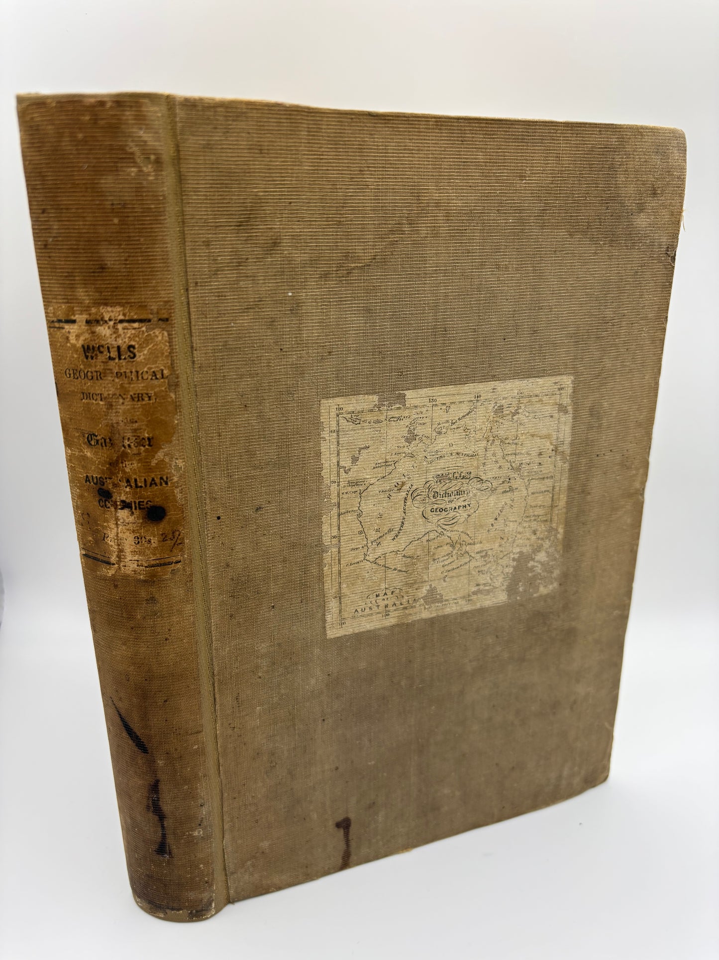 Uncut and In original Australian binding - "A Geographical Dictionary of the Australian Colonies" - Sydney 1848 - With locally printed map of Australia and early plates of Sydney