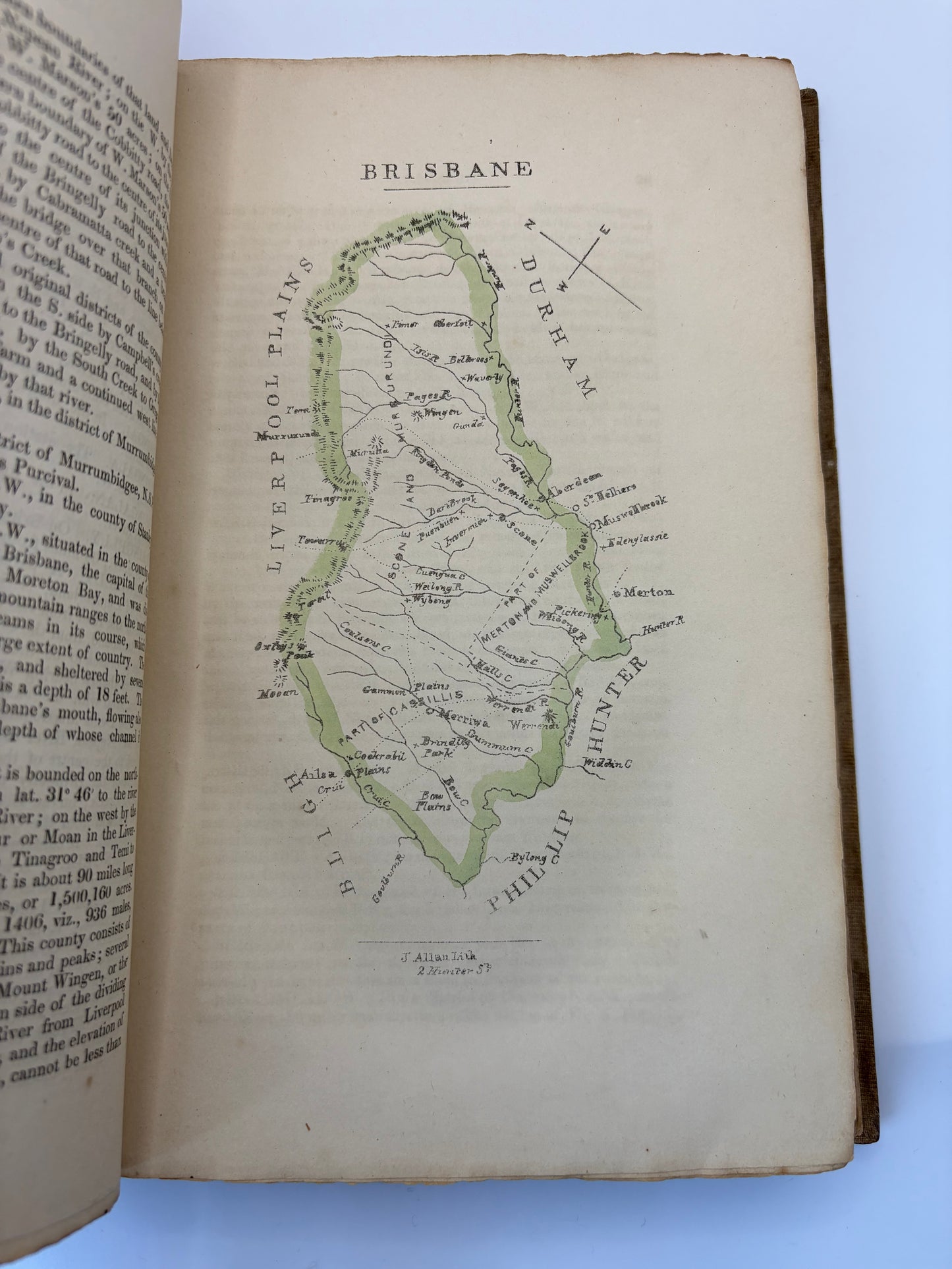 Uncut and In original Australian binding - "A Geographical Dictionary of the Australian Colonies" - Sydney 1848 - With locally printed map of Australia and early plates of Sydney