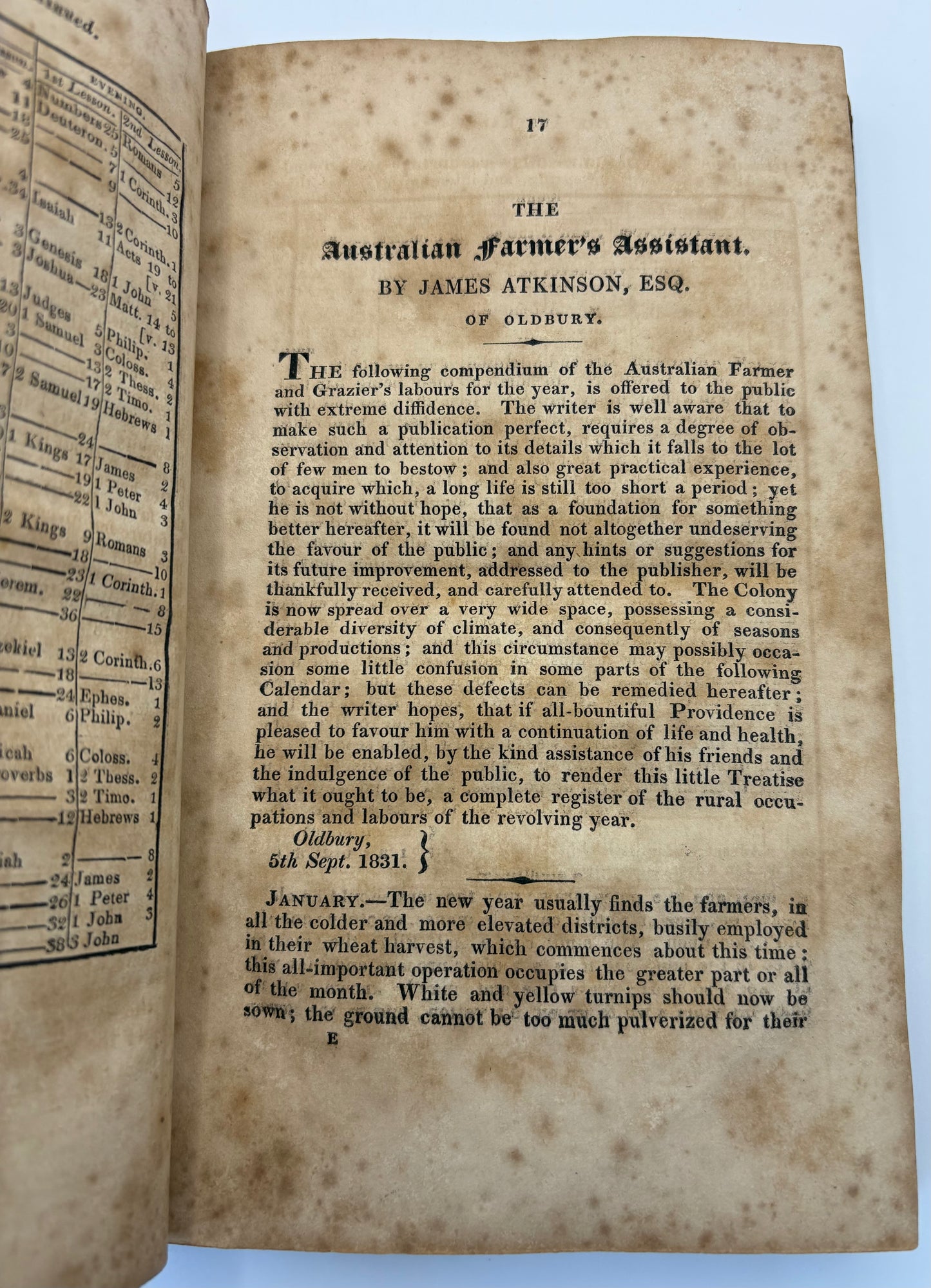 Early Australian Almanack - 1832 - R.Mansfield - With interesting Gardening, convict and shipping signal information.