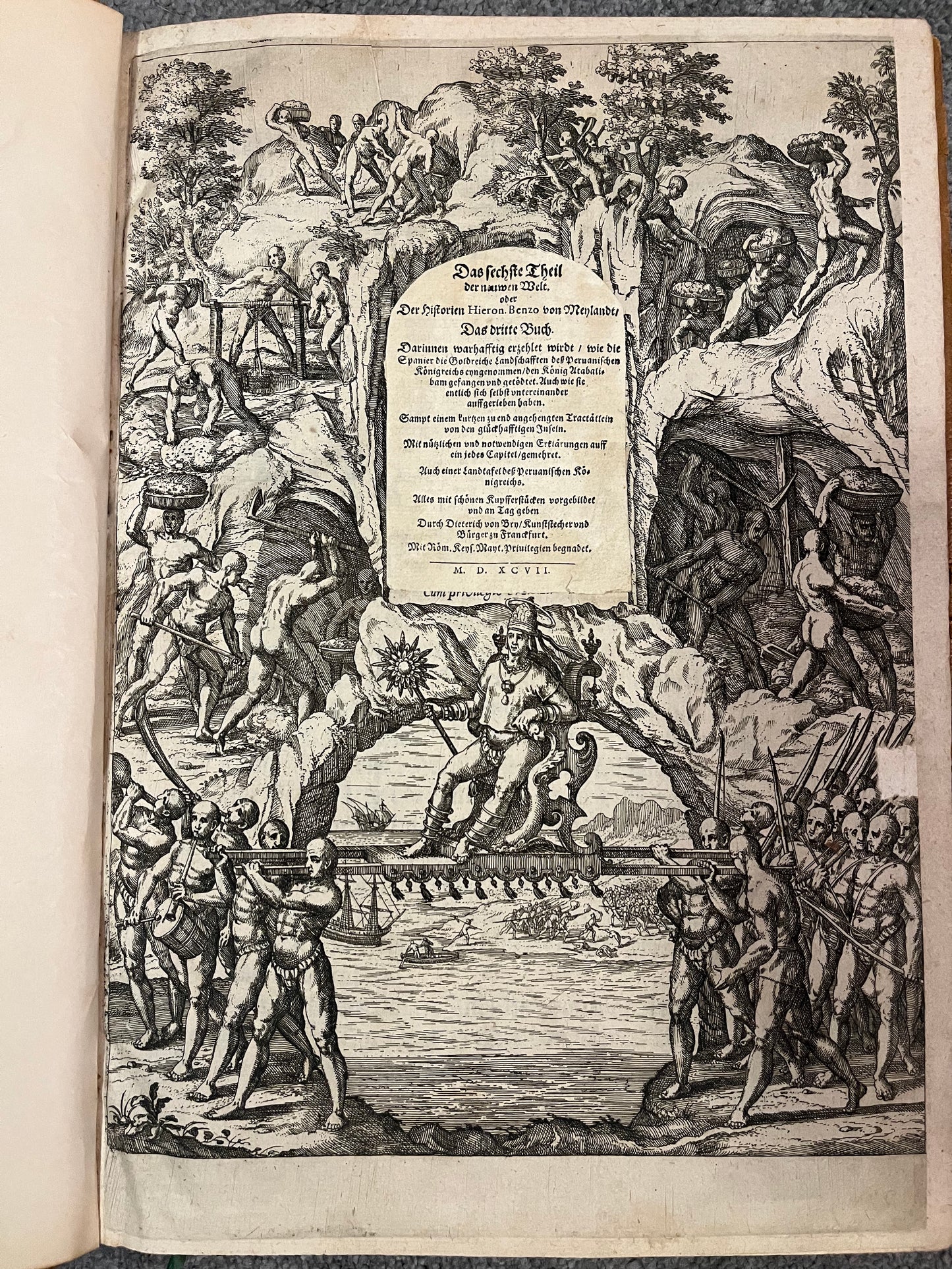 Das sechste Theil Americae - 1597 - 1st German Edition Grands Voyages - Benzoni