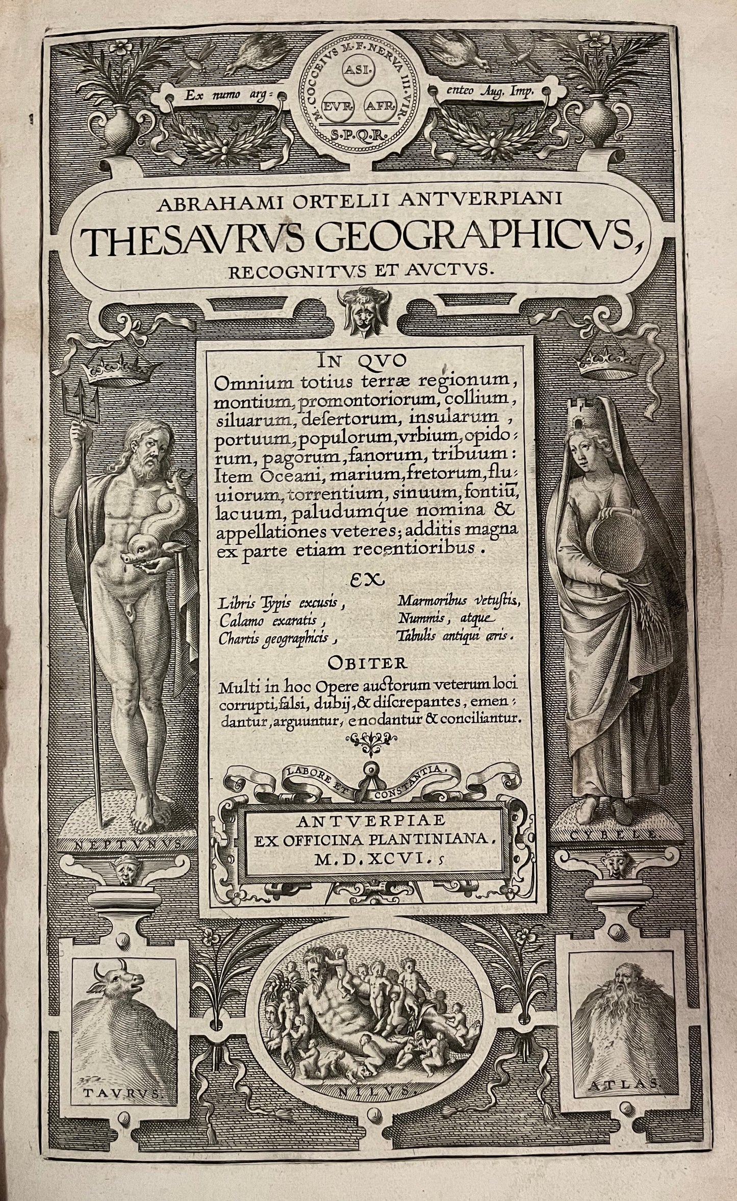 The First recorded suggestion of Continental Drift - Thesaurus Geographicus - 1596 - Ortelius - Plantin