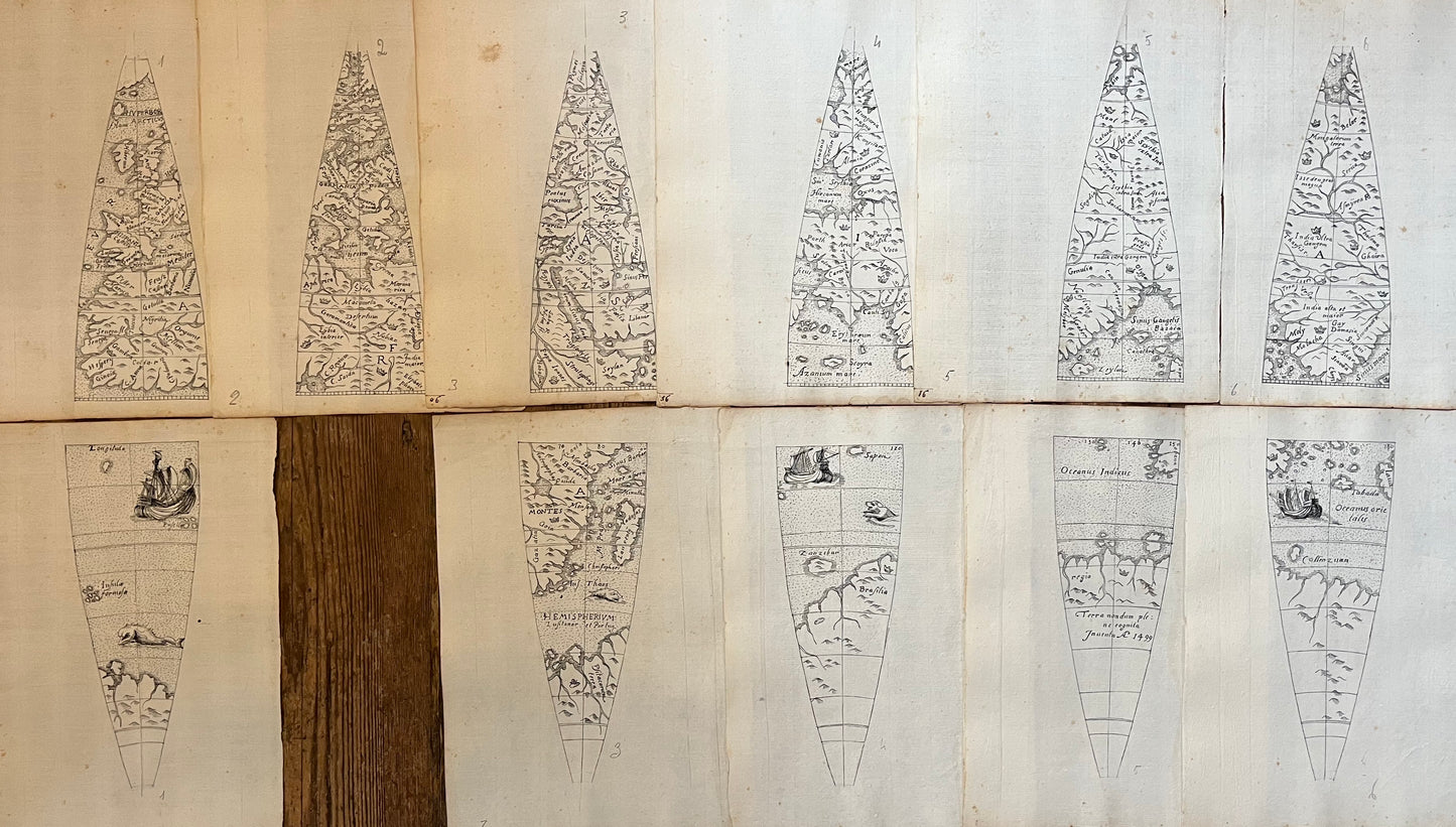 16 Later Manuscript Oterschaden Globe gores - "Terra nondum plene cognita inuenta A 1499"