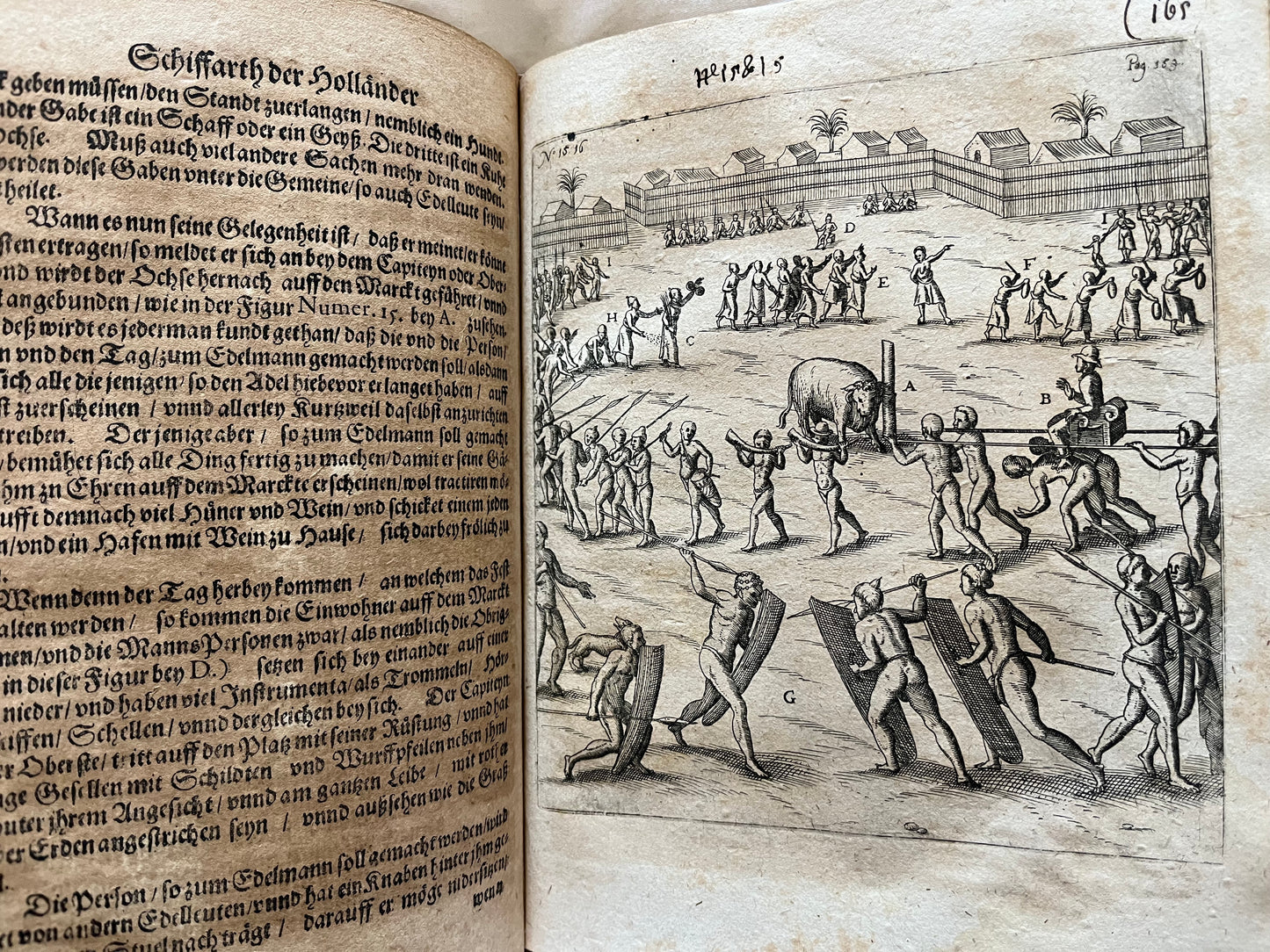 Extremely Rare - West Africa -  "Siebende Schiffahrt. In das goldreiche Königreich Guineam, in Africa gelegen..." - Hulsius - 1624 -  Pieter de Marees