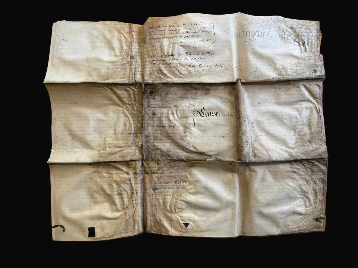 An archive of Nine vellum deeds documenting the enslaved populations of the Upper and Lower Pearl Estates in St Andrew's, Grenada, from 1826-1828, and their subsequent sale in 1830.