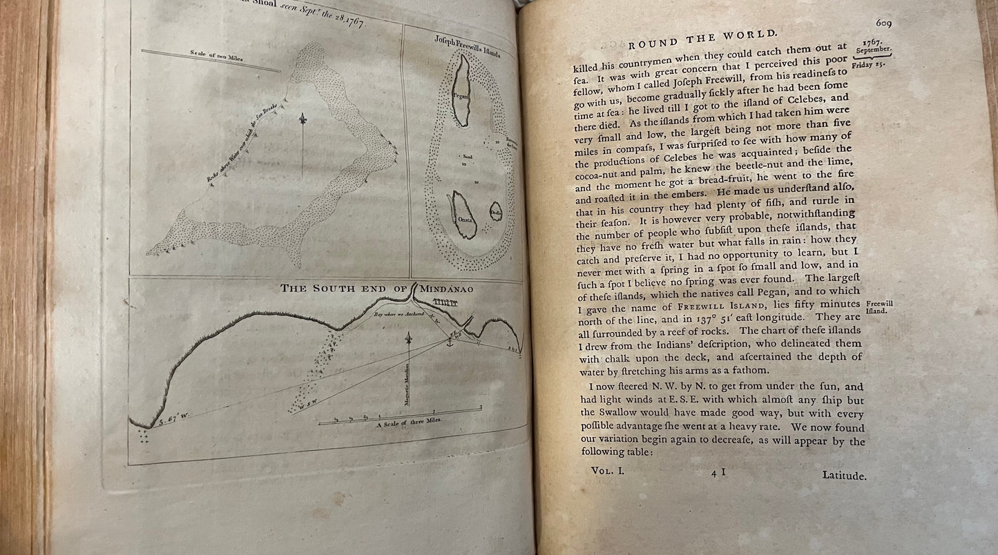 1st Edition of Cook's 1st Voyage - An account of the voyages undertaken by the order of his present Majesty for making discoveries in the Southern Hemisphere - Cook, Carteret, Byron, Wallis - Hawkesworth - 1773