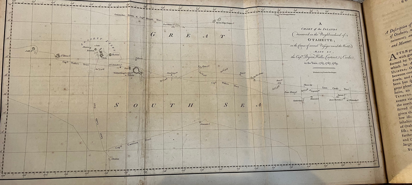 1st Edition of Cook's 1st Voyage - An account of the voyages undertaken by the order of his present Majesty for making discoveries in the Southern Hemisphere - Cook, Carteret, Byron, Wallis - Hawkesworth - 1773