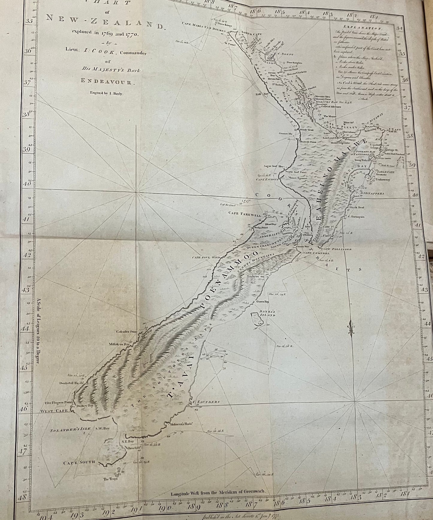 1st Edition of Cook's 1st Voyage - An account of the voyages undertaken by the order of his present Majesty for making discoveries in the Southern Hemisphere - Cook, Carteret, Byron, Wallis - Hawkesworth - 1773