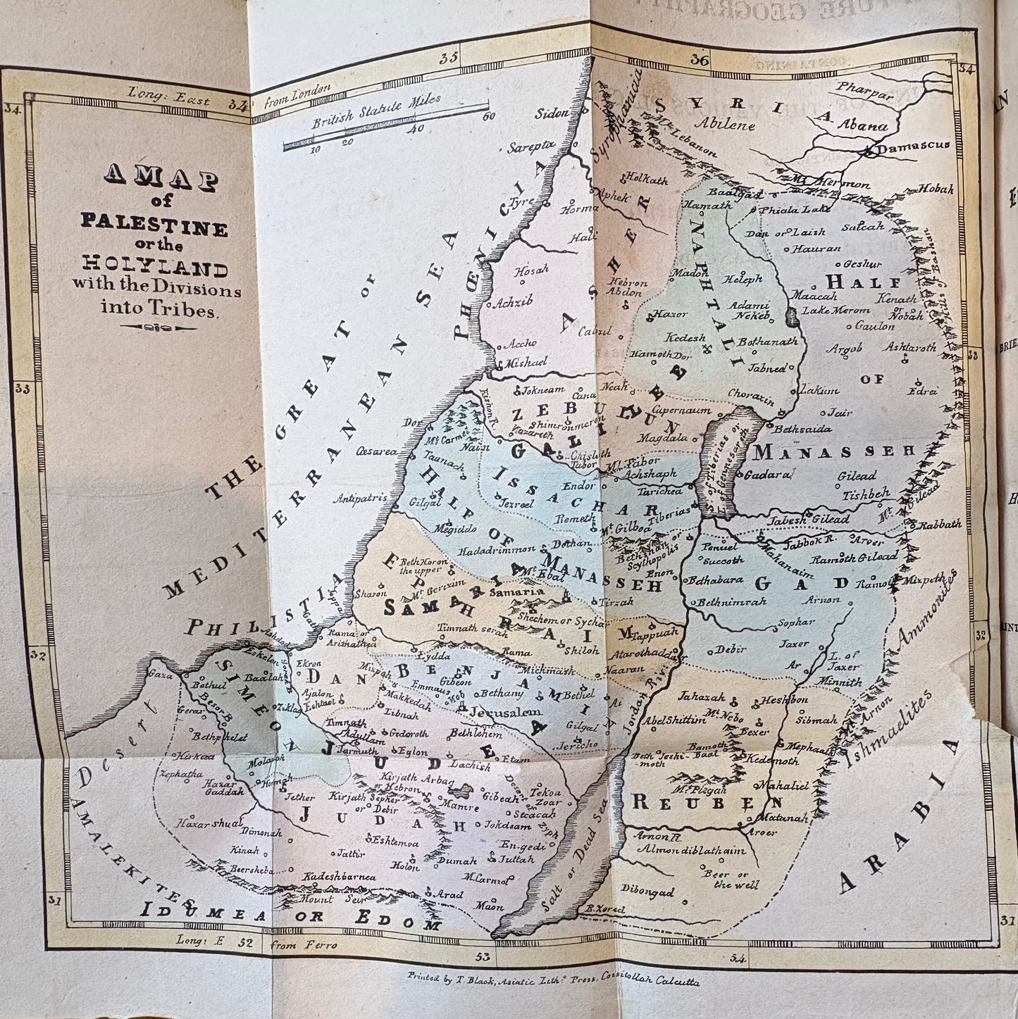 Unrecorded Calcutta Imprint - With maps by the Asiatic Lithographic Press - "Scripture Geography" by Henry Bowser - Calcutta Baptist Mission Press - 1833